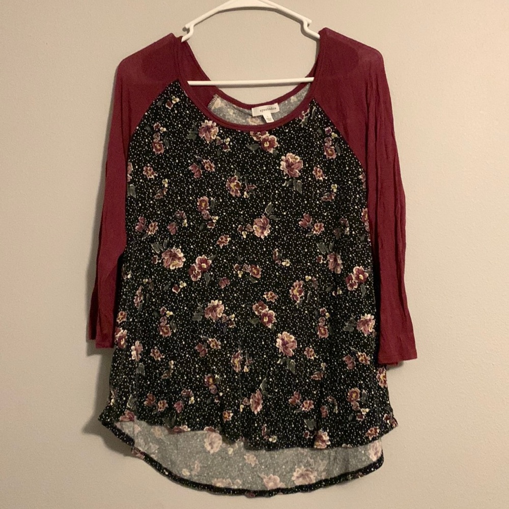 Long sleeve thin floral shirt